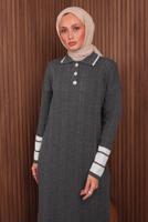 Hijab clothing GREY KNITWEAR DRESS T 5407