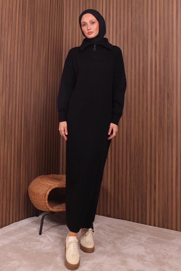 Tesettür giyim  TRİKO ELBİSE T 6407