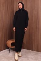 Vêtements hijab NOIR ROBE EN MAILLE T 6407