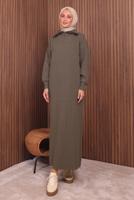 Vêtements hijab BRUN ROBE EN MAILLE T 6407