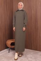 Vêtements hijab BRUN ROBE EN MAILLE T 6407