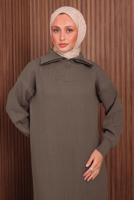 Vêtements hijab BRUN ROBE EN MAILLE T 6407