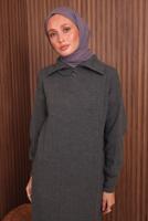 Vêtements hijab GRIS ROBE EN MAILLE T 6407