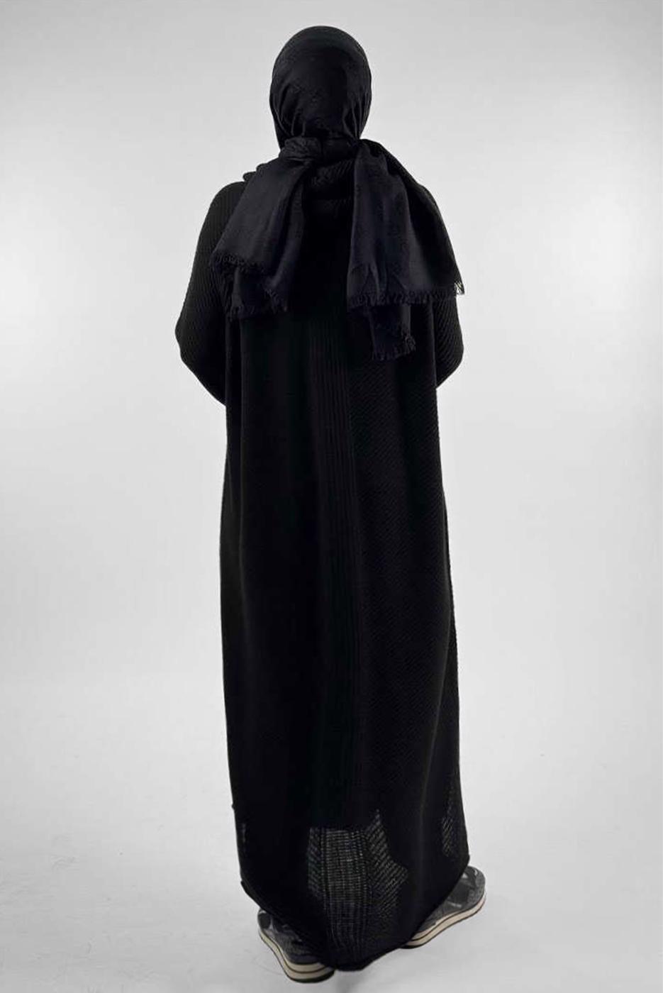 Vêtements hijab NOIR ROBE EN MAILLE À COL ROULÉ T 90281