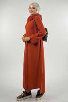 Vêtements hijab BRUN ROBE EN MAILLE À COL ROULÉ T 90281