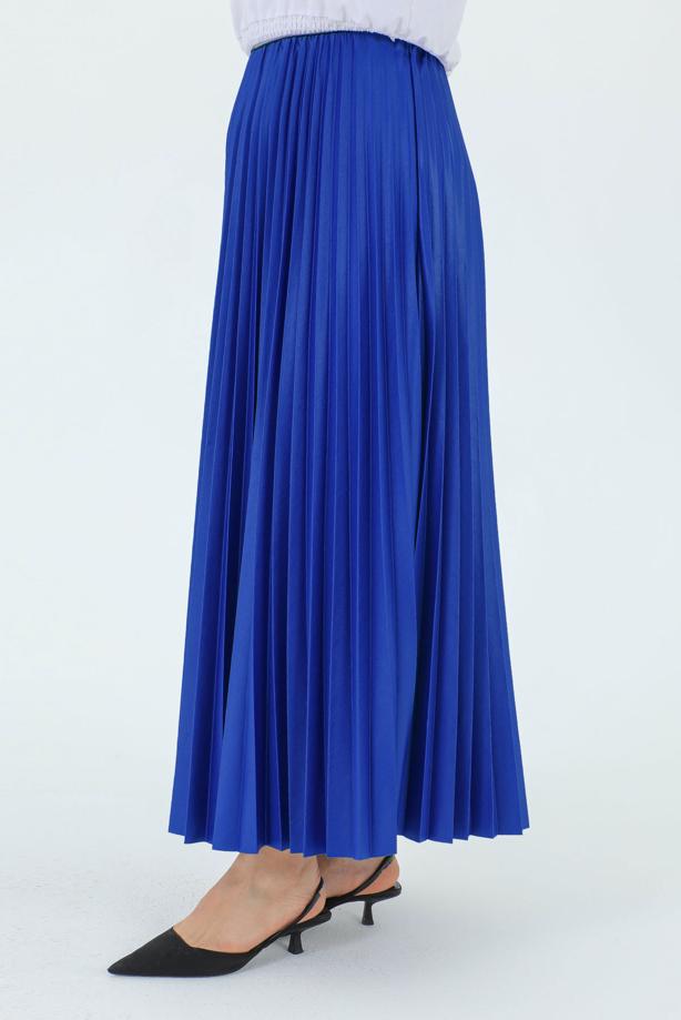 Tesettür giyim LACİVERT PİLİSELİ ETEK T 0654 - TRENDTESETTÜR