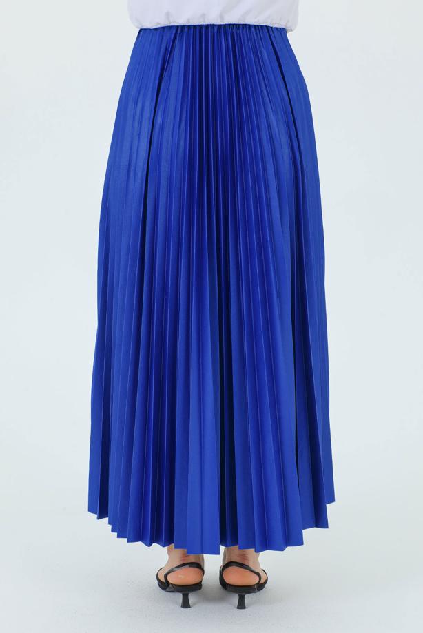 Tesettür giyim LACİVERT PİLİSELİ ETEK T 0654 - TRENDTESETTÜR