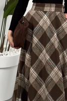 Tesettür giyim BEJ EKOSE ETEK T 4205