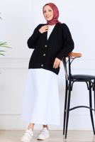 Tesettür giyim SİYAH TRİKO HIRKA T 0004