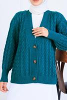 Tesettür giyim MAVİ TRİKO HIRKA T 0004