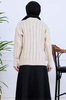 Tesettür giyim BEJ TRİKO HIRKA T 0004