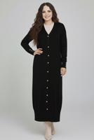 Hijab clothing BLACK V-NECK LONG CARDIGAN T 0523