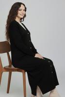 Hijab clothing BLACK V-NECK LONG CARDIGAN T 0523