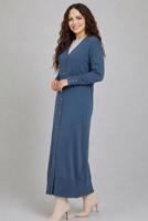 Hijab clothing NAVY BLUE V-NECK LONG CARDIGAN T 0523