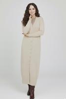 Tesettür giyim BEJ V-YAKA UZUN HIRKA T 0523