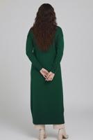 Tesettür giyim YEŞİL V-YAKA UZUN HIRKA T 0523