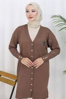 Hijab clothing MINK T 0623 BN UZUN MERSERİZE HIRKA