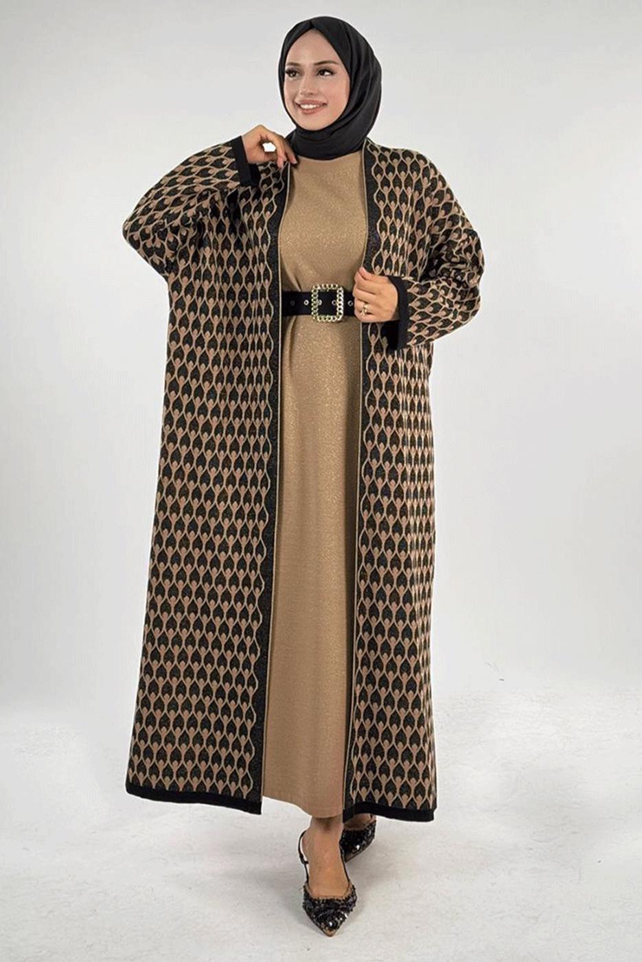 Tesettür giyim SİYAH TRİKO HIRKA T 12381