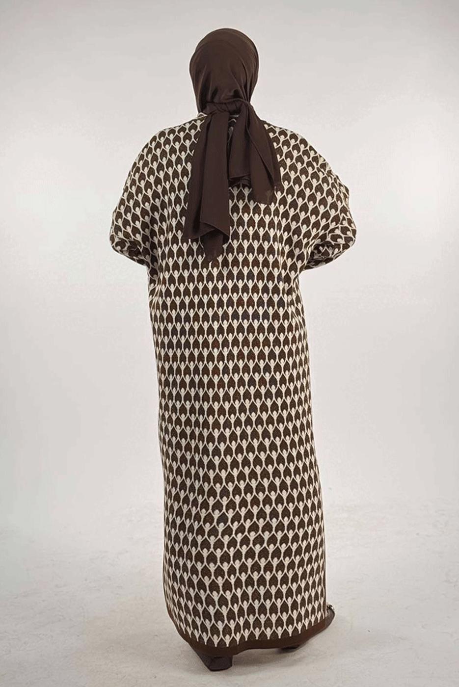 Hijab clothing BROWN KNITWEAR CARDIGAN T 12381