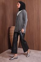 Tesettür giyim GRİ SAKAL İPLİK HIRKA T 2907