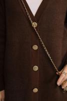 Tesettür giyim KAHVE SAKAL İPLİK HIRKA T 2907