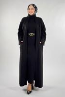 Tesettür giyim SİYAH CEP DETAYLI TRİKO HIRKA T 31381