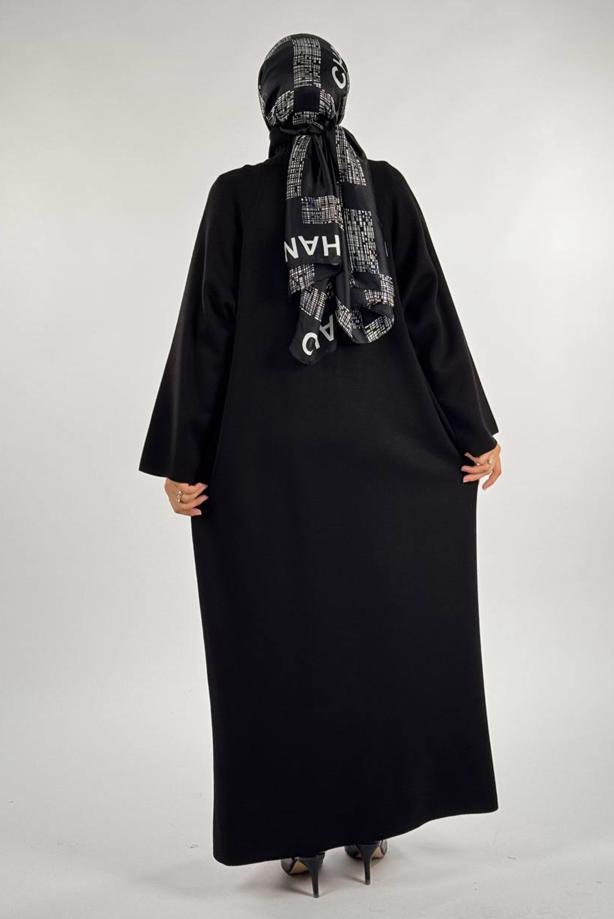 Tesettür giyim SİYAH CEP DETAYLI TRİKO HIRKA T 31381 - TRENDTESETTÜR