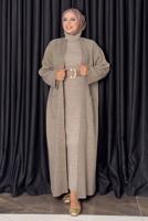 Vêtements hijab VISON CARDIGAN EN MAILLE AVEC DÉTAIL DE POCHE T 31381