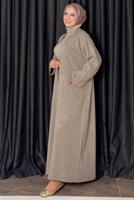 Vêtements hijab VISON CARDIGAN EN MAILLE AVEC DÉTAIL DE POCHE T 31381