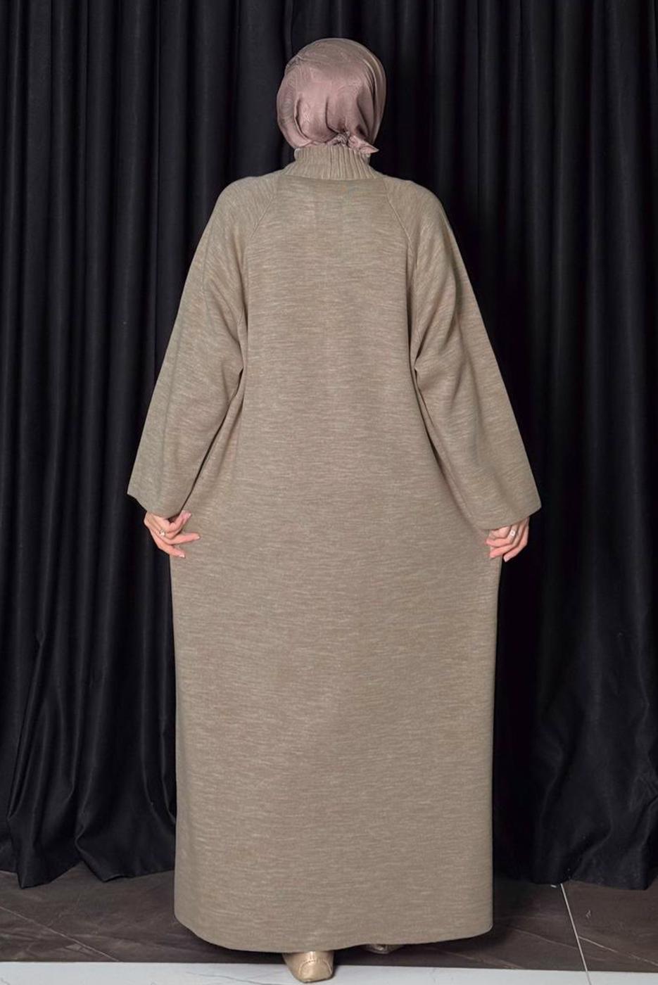 Vêtements hijab VISON CARDIGAN EN MAILLE AVEC DÉTAIL DE POCHE T 31381