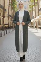 Tesettür giyim GRİ TRİKO HIRKA T 5417
