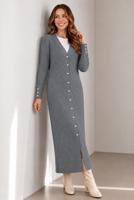 Hijab clothing GREY PATTERNED LONG CARDIGAN T 5923