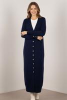 Tesettür giyim LACİVERT BAKLAVA DESENLİ UZUN HIRKA T 5923