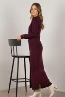 Tesettür giyim MÜRDÜM BAKLAVA DESENLİ UZUN HIRKA T 5923