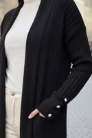 Tesettür giyim SİYAH TRİKO HIRKA T 6417