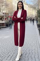 Tesettür giyim BORDO TRİKO HIRKA T 6417