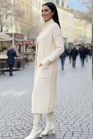 Tesettür giyim EKRU TRİKO HIRKA T 6417