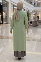 Tesettür giyim YEŞİL TRİKO HIRKA T 6417