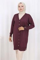 Tesettür giyim MÜRDÜM T 6713 BN UZUN MERSERİZE HIRKA