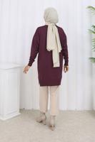 Tesettür giyim MÜRDÜM T 6713 BN UZUN MERSERİZE HIRKA