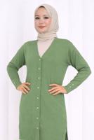 Tesettür giyim YEŞİL TRİKO HIRKA T 6713