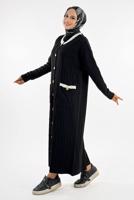 Tesettür giyim SİYAH TRİKO HIRKA T 70281