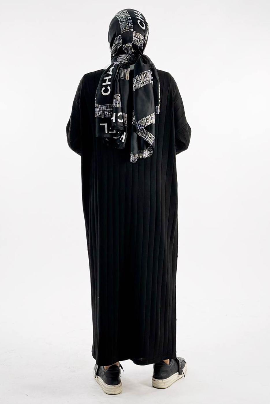 Tesettür giyim SİYAH TRİKO HIRKA T 70281