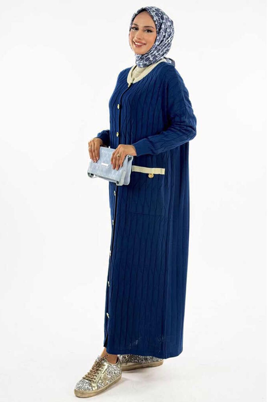 Vêtements hijab BLEU MARINE CARDIGAN EN MAILLE T 70281