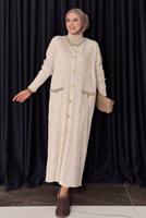 Tesettür giyim BEJ TRİKO HIRKA T 70281