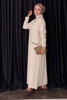 Tesettür giyim BEJ TRİKO HIRKA T 70281