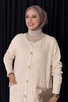 Tesettür giyim BEJ TRİKO HIRKA T 70281