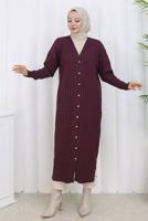 Tesettür giyim MÜRDÜM T 7523 BN MERSERİZE HIRKA