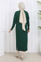 Tesettür giyim YEŞİL T 7523 BN MERSERİZE HIRKA