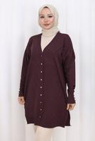 Tesettür giyim MÜRDÜM DESENLİ TRİKO HIRKA T 8913